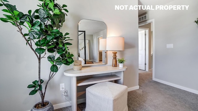 1789 Jacko Ln, Circleville, OH 43113 - hallway with carpet floors, baseboards, visible vents, and arched walkways