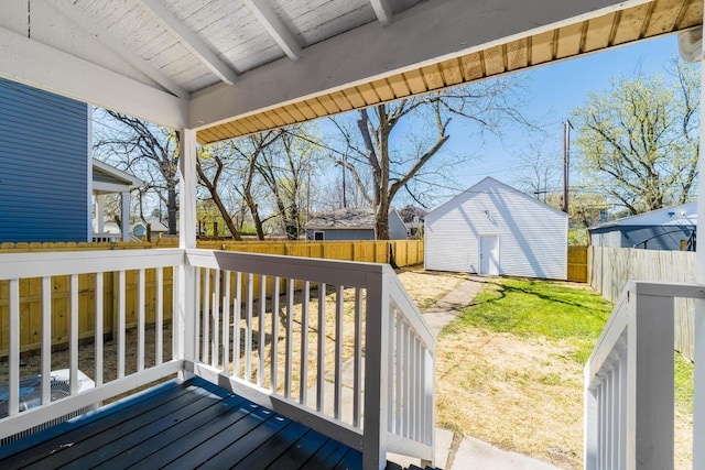 271 S Terrace Ave, Columbus, OH 43204 - deck featuring a yard, a fenced backyard, and an outdoor structure
