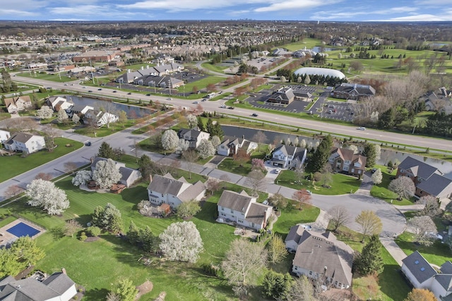 bird's eye view with a residential view