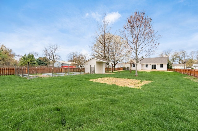 277 Cherrington Rd, Westerville, OH 43081 - view of yard featuring a fenced backyard and an outdoor structure