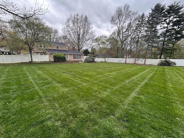 view of yard with fence