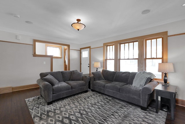 78 N Burgess Ave, Columbus, OH 43204 - living area featuring wood finished floors, baseboards, and ornamental molding
