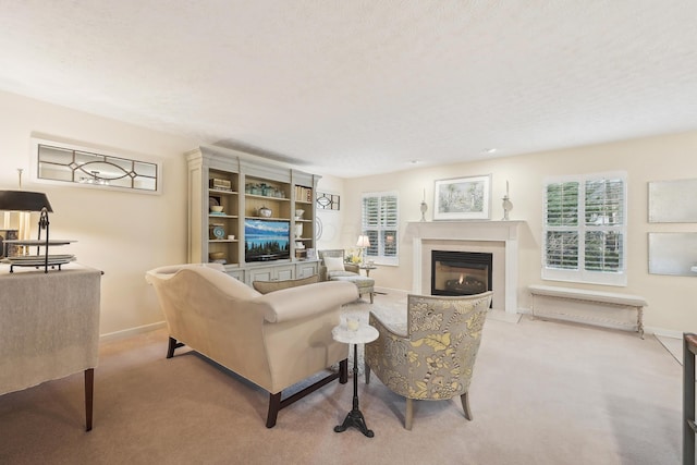 6690 Hermitage Dr, Westerville, OH 43082 - living room featuring a fireplace with flush hearth, baseboards, and a wealth of natural light