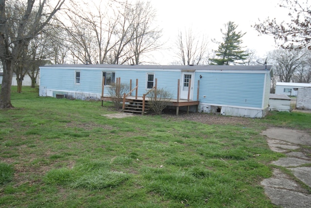 20543 Treaty Line Rd, West Mansfield, OH 43358 - back of house featuring a yard and a deck