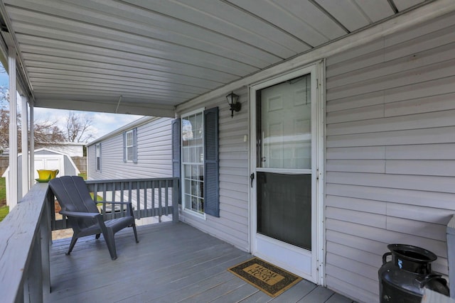 2445 Columbus Lancaster Rd NW Unit 147, Lancaster, OH 43130 - deck with an outbuilding and a storage unit