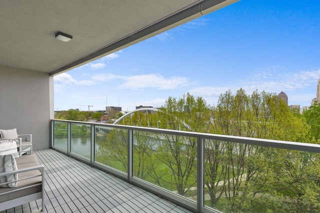 balcony with a water view