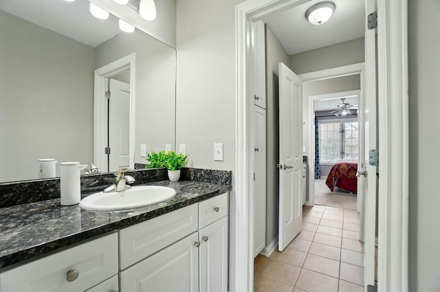 4201 Penrith Ct, Dublin, OH 43016 - bathroom with tile patterned floors, vanity, and ceiling fan