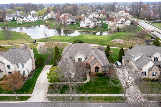 6700 Ballantrae Pl, Dublin, OH 43016 - birds eye view of property with a residential view and a water view