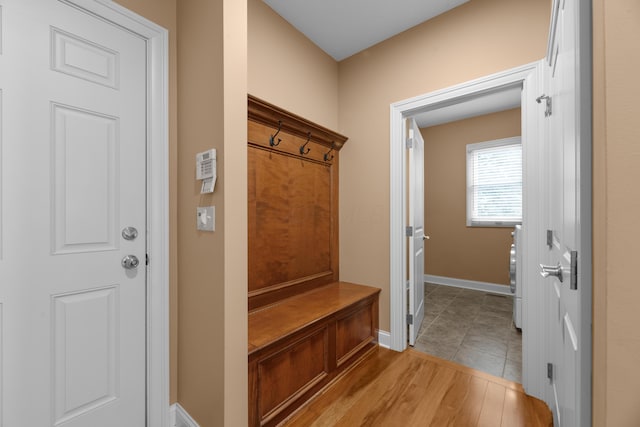 6700 Ballantrae Pl, Dublin, OH 43016 - mudroom featuring light wood-style floors and baseboards