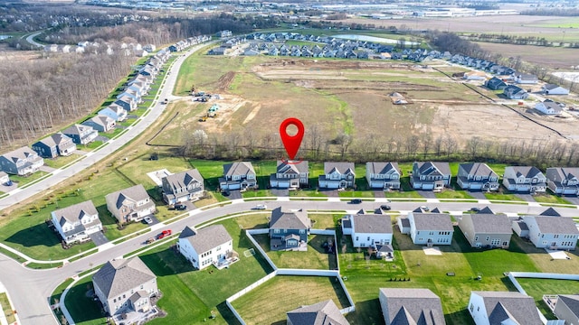 bird's eye view with a residential view