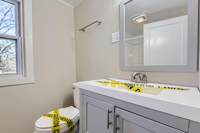 595 Collingwood Ave, Columbus, OH 43213 - bathroom with vanity, a shower, and toilet