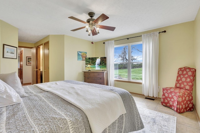 1649 Loudon St, Granville, OH 43023 - bedroom featuring light tile patterned flooring, visible vents, and a ceiling fan