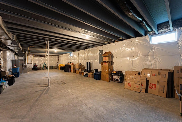 below grade area featuring electric panel