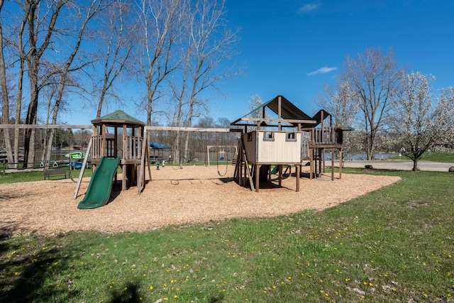 community playground featuring a yard
