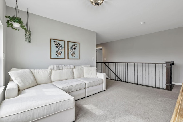 view of carpeted living area