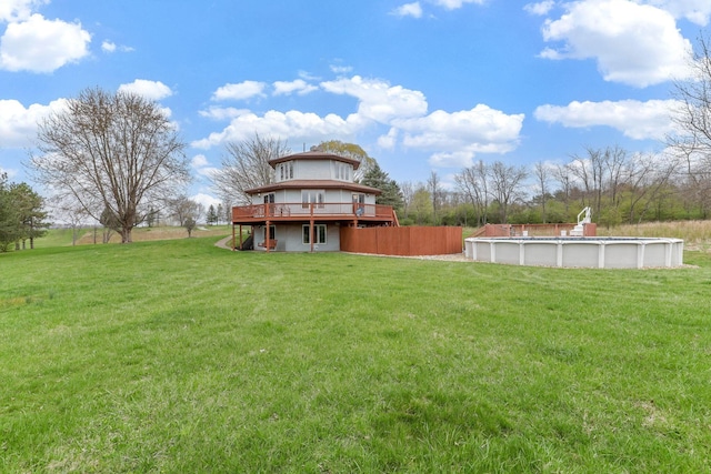 8778 Township Rd 36, Somerset, OH 43783 - view of yard with an outdoor pool and a deck