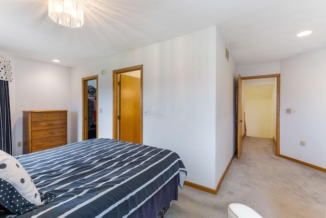 8778 Township Rd 36, Somerset, OH 43783 - bedroom featuring light colored carpet, baseboards, visible vents, and recessed lighting