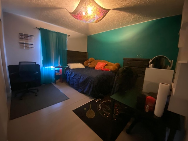 bedroom with a textured ceiling