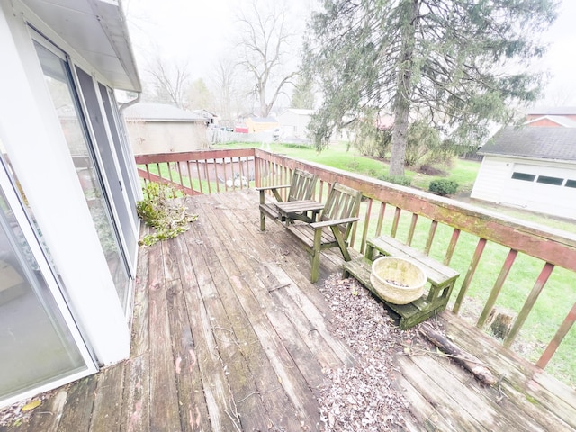 deck with a lawn
