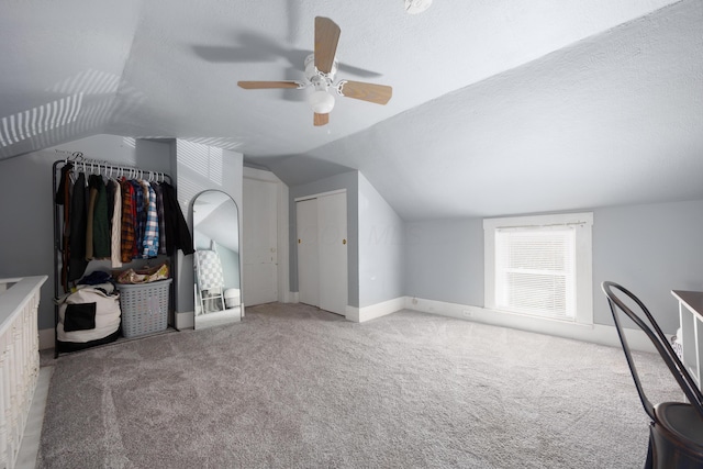 5514 Fairfield Rd, Orient, OH 43146 - bonus room with lofted ceiling, light carpet, a ceiling fan, and baseboards
