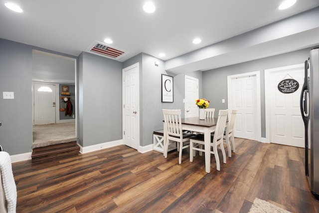 5514 Fairfield Rd, Orient, OH 43146 - dining area with dark wood finished floors, baseboards, and recessed lighting
