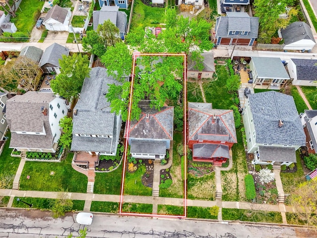 bird's eye view with a residential view