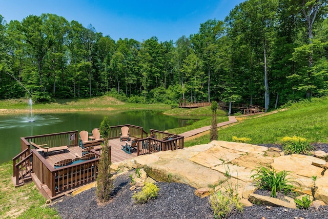 16012 State Route 678, Rockbridge, OH 43149 - dock area with a deck with water view and a forest view