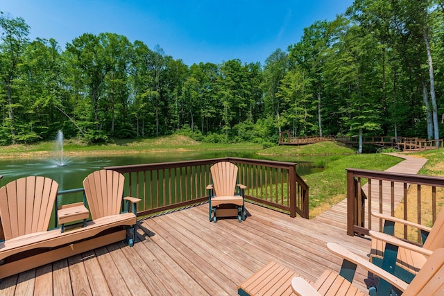 16012 State Route 678, Rockbridge, OH 43149 - wooden terrace with a water view and a view of trees
