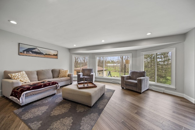 11378 Ann Dr NW, Baltimore, OH 43105 - living room with visible vents, recessed lighting, and wood finished floors
