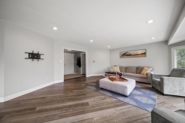 11378 Ann Dr NW, Baltimore, OH 43105 - living area featuring baseboards, recessed lighting, and wood finished floors