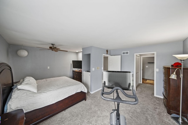 11378 Ann Dr NW, Baltimore, OH 43105 - carpeted bedroom with baseboards, a ceiling fan, and visible vents