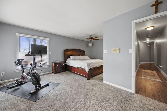 11378 Ann Dr NW, Baltimore, OH 43105 - bedroom with carpet flooring, baseboards, and a ceiling fan