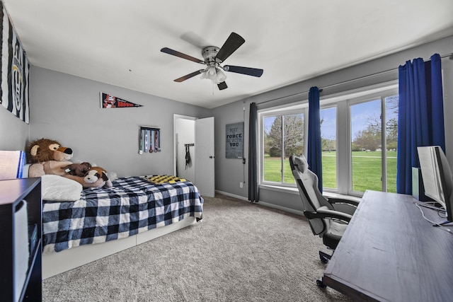 11378 Ann Dr NW, Baltimore, OH 43105 - carpeted bedroom with ceiling fan and baseboards
