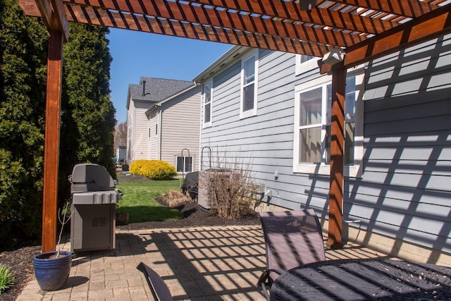 view of patio / terrace featuring a pergola