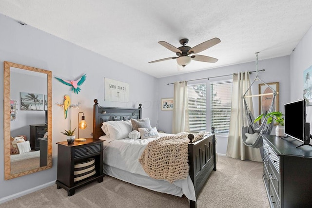 3379 Fishinger Mill Dr, Hilliard, OH 43026 - bedroom featuring light colored carpet, baseboards, and ceiling fan