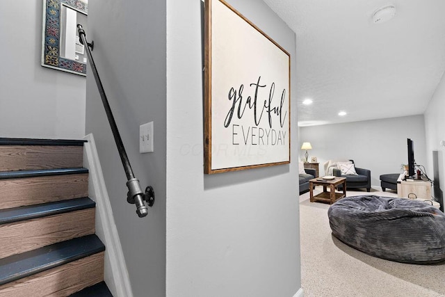 3379 Fishinger Mill Dr, Hilliard, OH 43026 - staircase with recessed lighting and baseboards