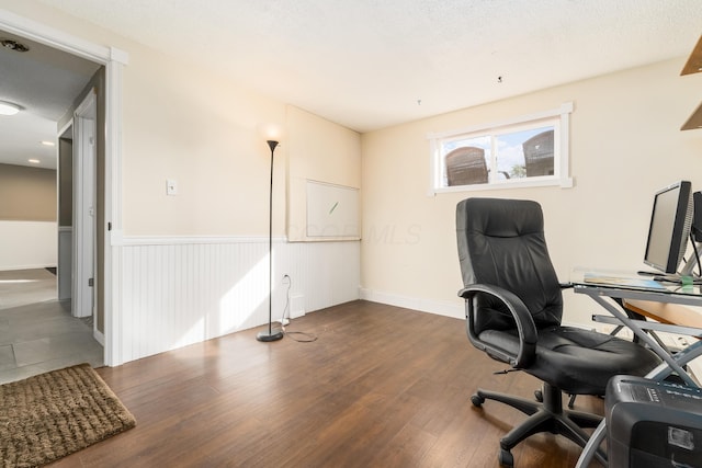 1706 Kinross Ln, Galloway, OH 43119 - office featuring a wainscoted wall and dark wood-style floors