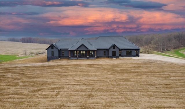 view of front of home with metal roof