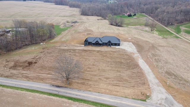 aerial view with a rural view