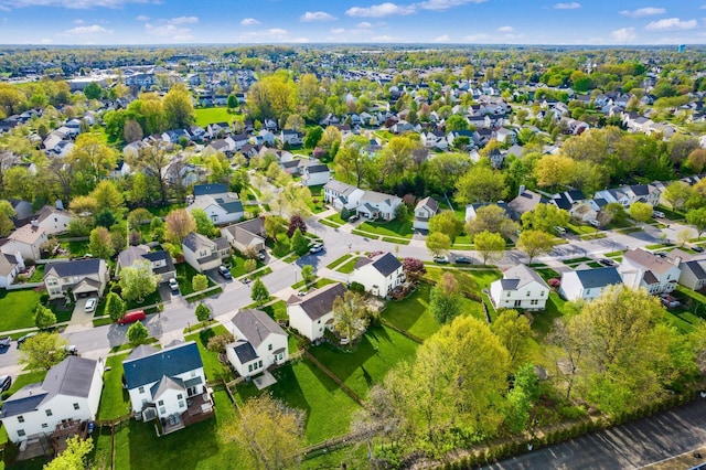 aerial view with a residential view