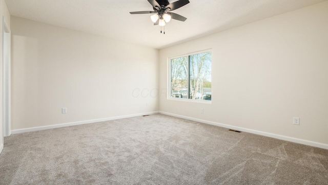 500 Hemlock Pl, Newark, OH 43055 - carpeted empty room with ceiling fan, baseboards, and visible vents