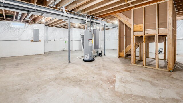 500 Hemlock Pl, Newark, OH 43055 - unfinished below grade area with electric panel and electric water heater