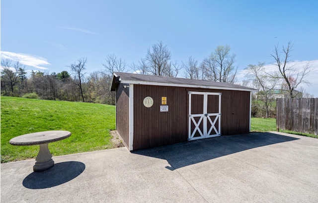 view of shed