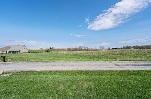 view of yard with a rural view