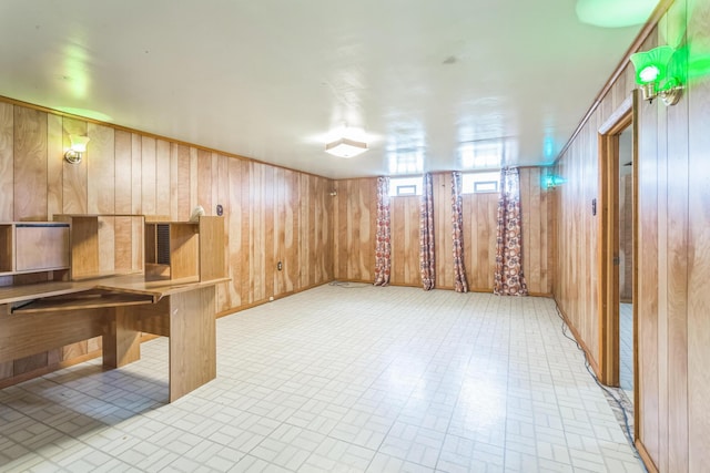 5072 Teddy Dr, Columbus, OH 43227 - below grade area with wood walls and brick patterned floor