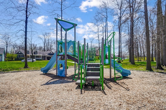 communal playground with a yard