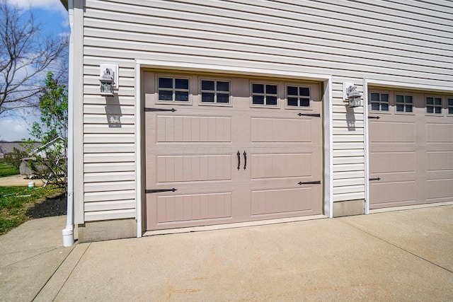 garage with driveway