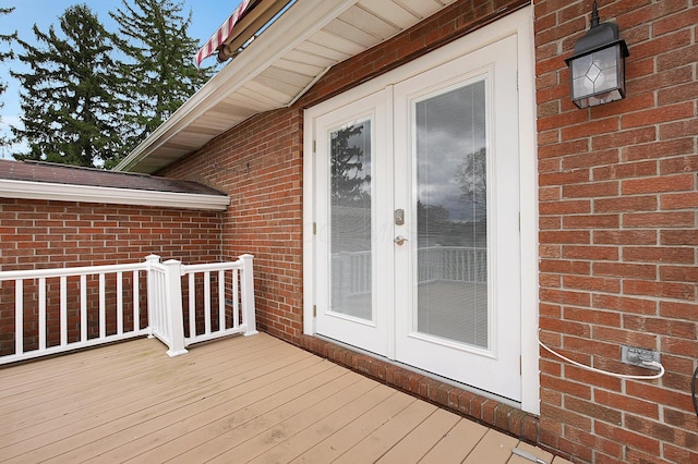 deck featuring french doors