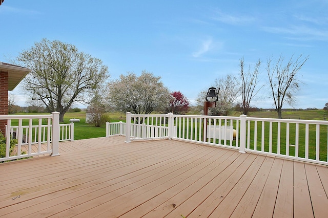 deck featuring a yard