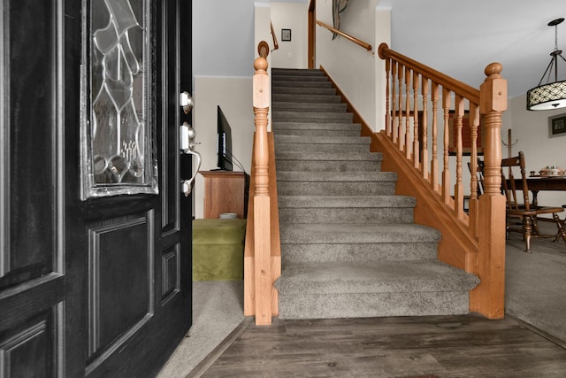 191 Craig Dr, Thornville, OH 43076 - stairs featuring wood finished floors